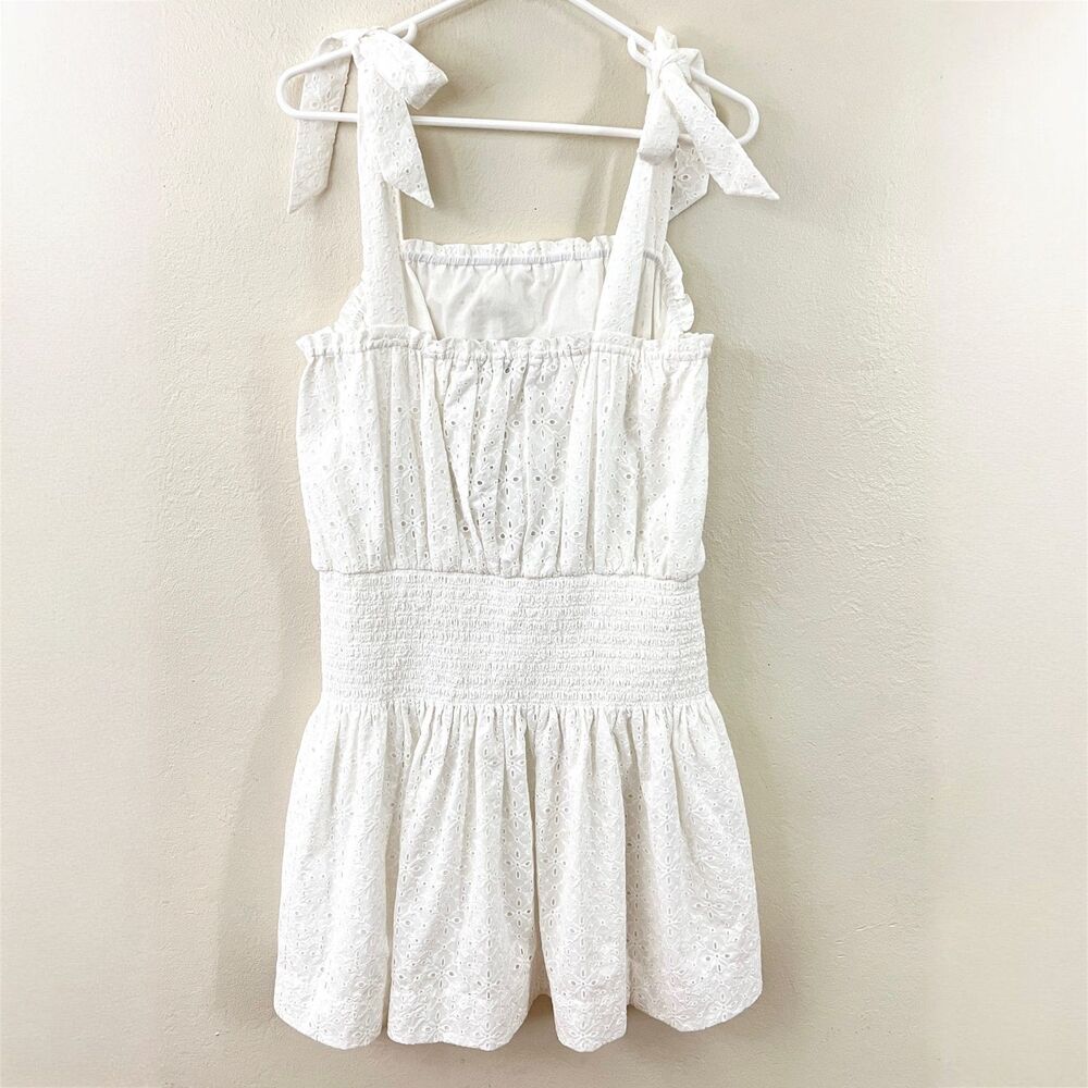 NWT Ramy Brook 100% Cotton Laurel White Eyelet Embroidered Retro Mini Dress XL - Picture 3 of 13
